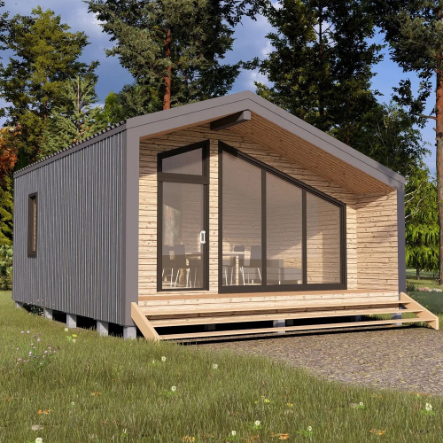 Одноэтажный дом от компании House_pro 6 x 6 м. (+крыльцо 1.2 м)